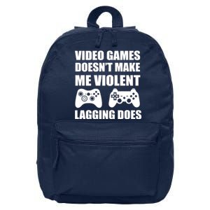 Video Games Doesn't Make Me Violent Lagging Does 16 in Basic Backpack