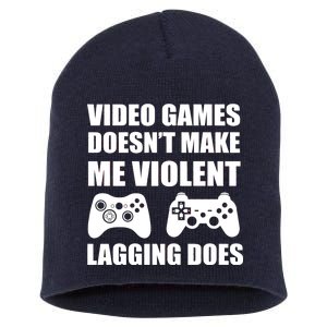 Video Games Doesn't Make Me Violent Lagging Does Short Acrylic Beanie