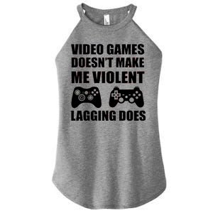 Video Games Doesn't Make Me Violent Lagging Does Women's Perfect Tri Rocker Tank