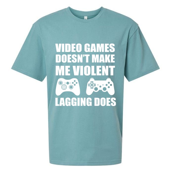Video Games Doesn't Make Me Violent Lagging Does Sueded Cloud Jersey T-Shirt