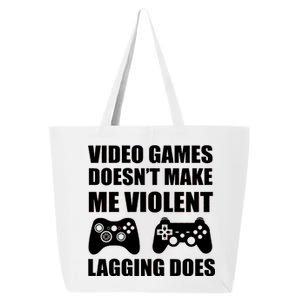 Video Games Doesn't Make Me Violent Lagging Does 25L Jumbo Tote