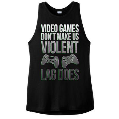 Video Games Doesn't Make Me Violent Lagging Does Gamer Ladies PosiCharge Tri-Blend Wicking Tank