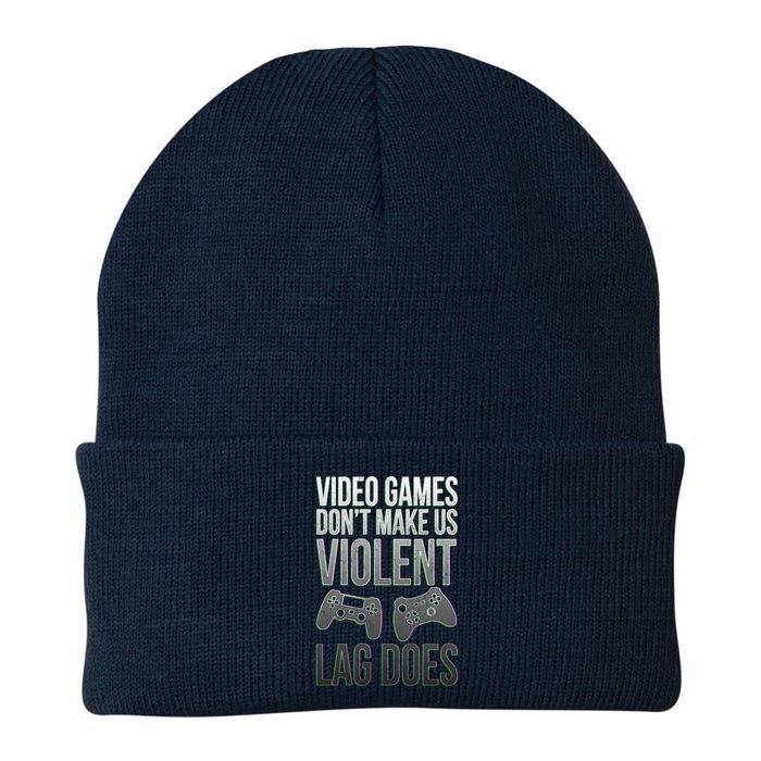 Video Games Doesn't Make Me Violent Lagging Does Gamer Knit Cap Winter Beanie