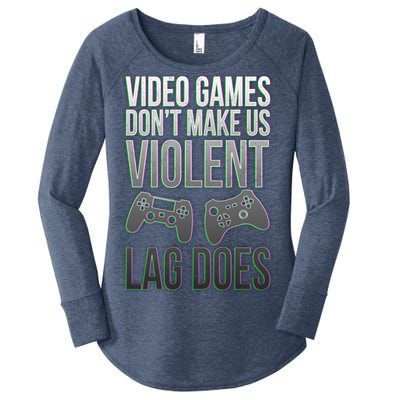 Video Games Doesn't Make Me Violent Lagging Does Gamer Women's Perfect Tri Tunic Long Sleeve Shirt