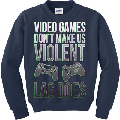 Video Games Doesn't Make Me Violent Lagging Does Gamer Kids Sweatshirt