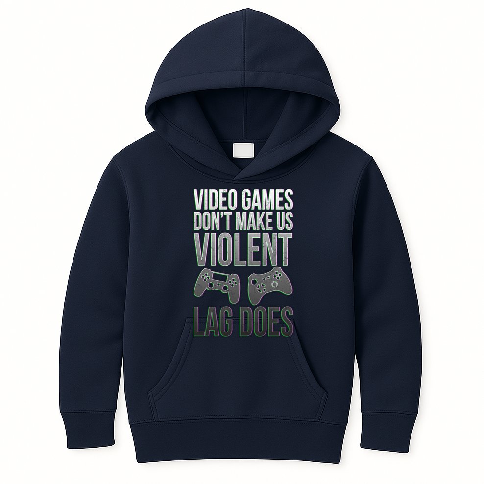 Video Games Doesn't Make Me Violent Lagging Does Gamer Kids Hoodie