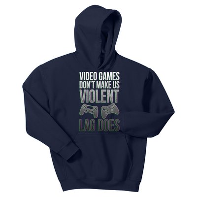 Video Games Doesn't Make Me Violent Lagging Does Gamer Kids Hoodie