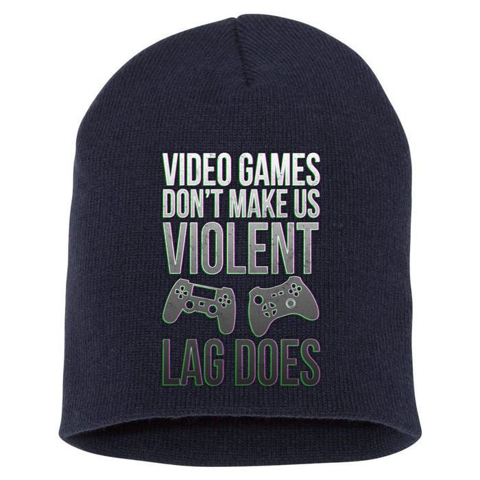 Video Games Doesn't Make Me Violent Lagging Does Gamer Short Acrylic Beanie