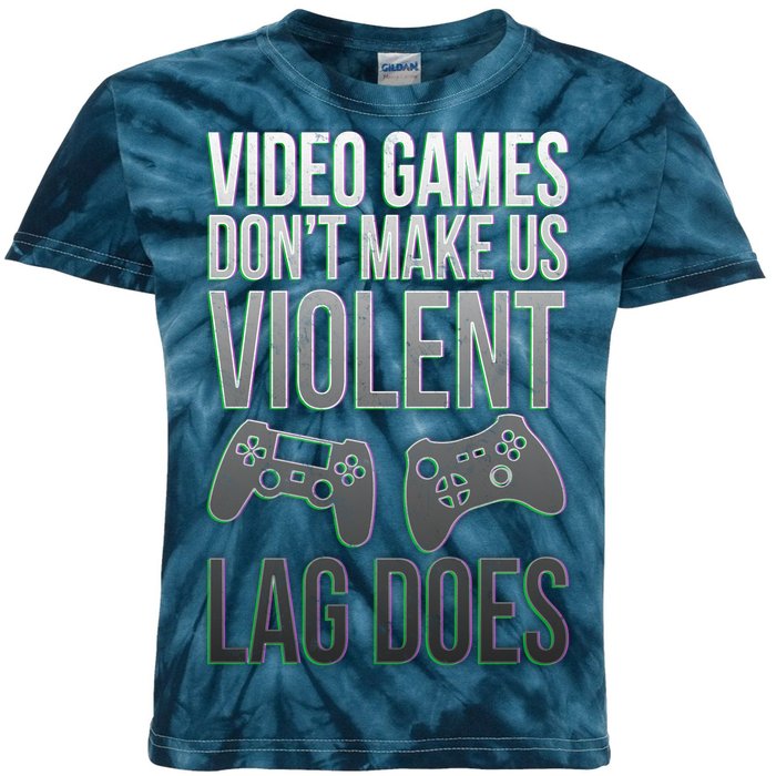 Video Games Doesn't Make Me Violent Lagging Does Gamer Kids Tie-Dye T-Shirt