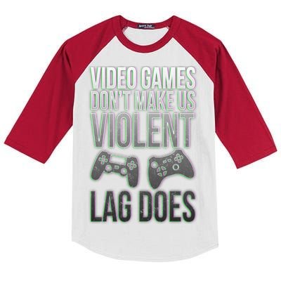 Video Games Doesn't Make Me Violent Lagging Does Gamer Kids Colorblock Raglan Jersey