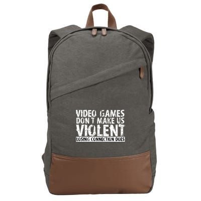 Video Games Don't Makes Us Violent Losing Connection Does Cotton Canvas Backpack