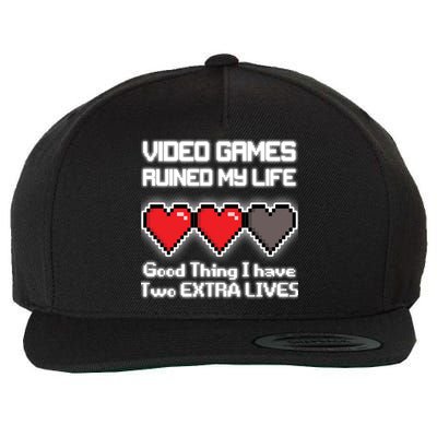 Video Games Ruined My Life Good Thing I Have Two Extra Lives Wool Snapback Cap