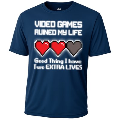 Video Games Ruined My Life Good Thing I Have Two Extra Lives Performance Shirt