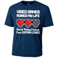 Video Games Ruined My Life Good Thing I Have Two Extra Lives Cooling Performance Crew T-Shirt