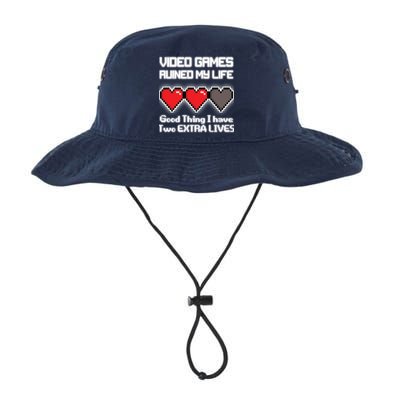 Video Games Ruined My Life Good Thing I Have Two Extra Lives Bucket Hat