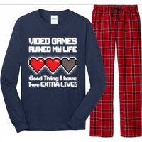 Video Games Ruined My Life Good Thing I Have Two Extra Lives Long Sleeve Pajama Set