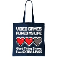 Video Games Ruined My Life Good Thing I Have Two Extra Lives Bag