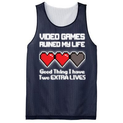 Video Games Ruined My Life Good Thing I Have Two Extra Lives Mesh Reversible Basketball Jersey Tank