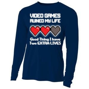 Video Games Ruined My Life Good Thing I Have Two Extra Lives Cooling Performance Long Sleeve Crew