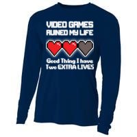 Video Games Ruined My Life Good Thing I Have Two Extra Lives Cooling Performance Long Sleeve Crew