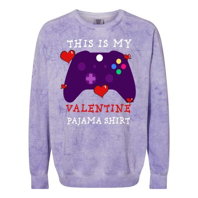 Video Games This Is My Valentine Pajama Colorblast Crewneck Sweatshirt