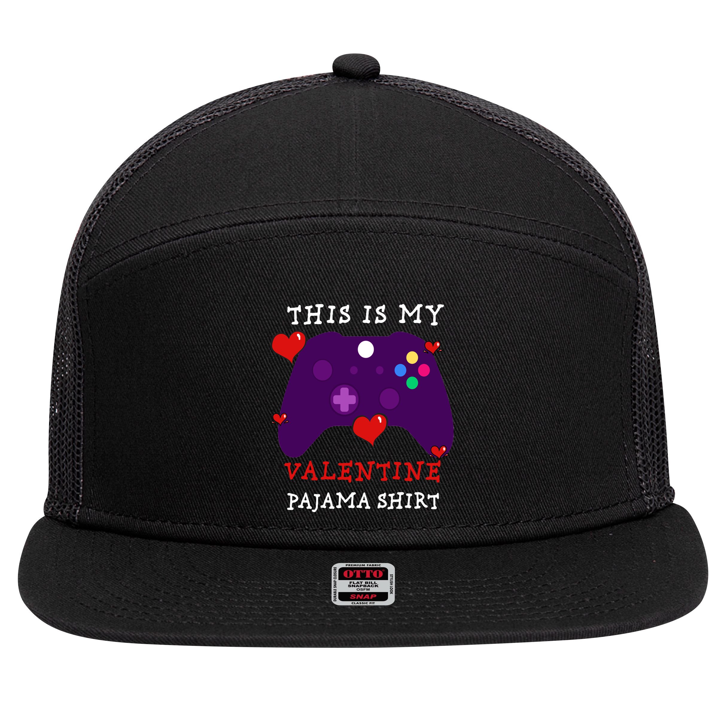 Video Games This Is My Valentine Pajama 7 Panel Mesh Trucker Snapback Hat