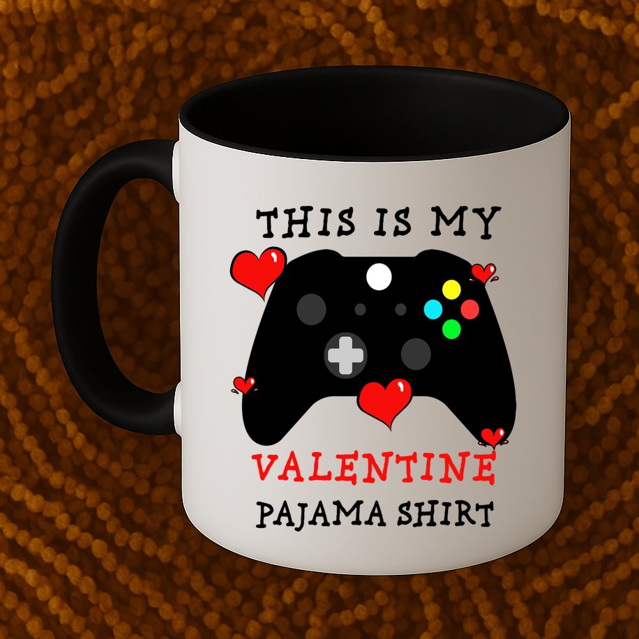 Video Games This Is My Valentine Pajama Mug