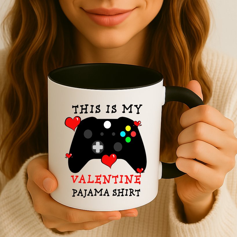 Video Games This Is My Valentine Pajama Mug