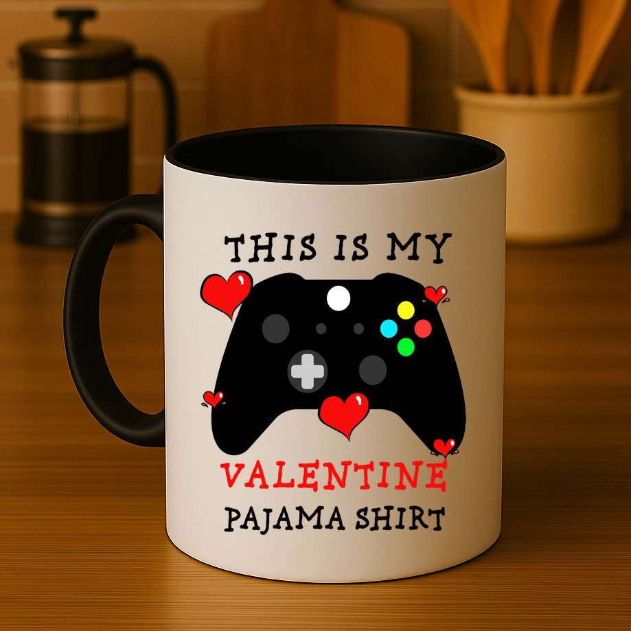 Video Games This Is My Valentine Pajama Mug