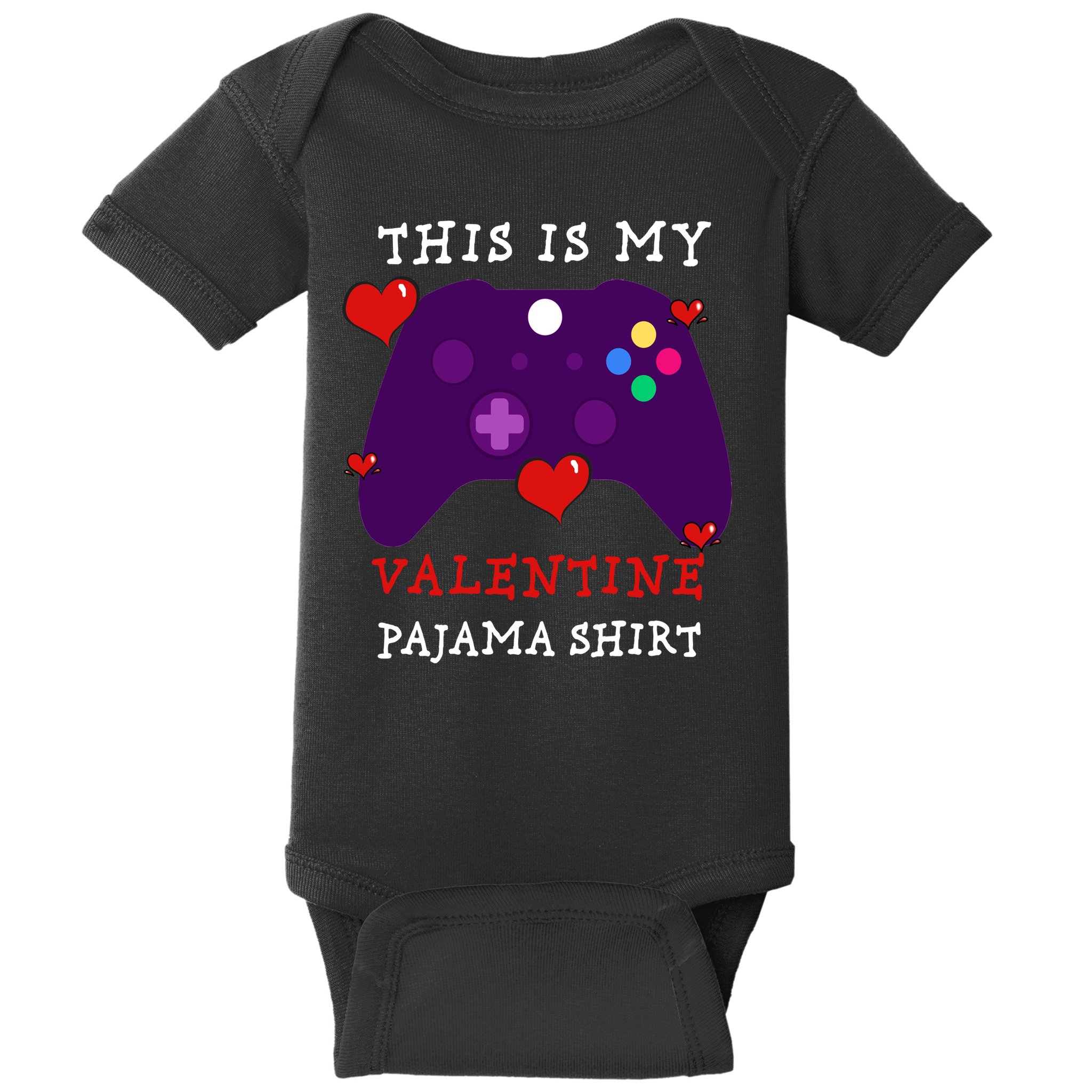 Video Games This Is My Valentine Pajama Baby Bodysuit