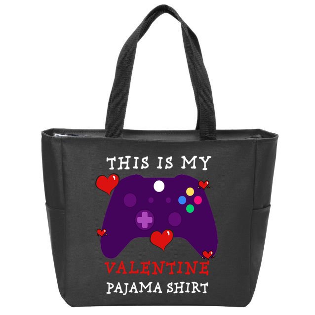 Video Games This Is My Valentine Pajama Zip Tote Bag