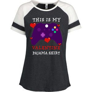 Video Games This Is My Valentine Pajama Enza Ladies Jersey Colorblock Tee