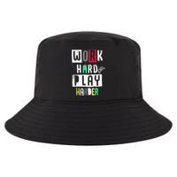 Video Games Work Hard Play Harder Gamer Cool Comfort Performance Bucket Hat