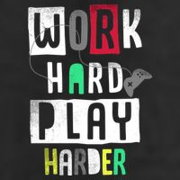 Video Games Work Hard Play Harder Gamer Cool Comfort Performance Bucket Hat