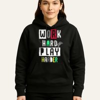 Video Games Work Hard Play Harder Gamer Hoodie