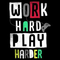 Video Games Work Hard Play Harder Gamer Hoodie