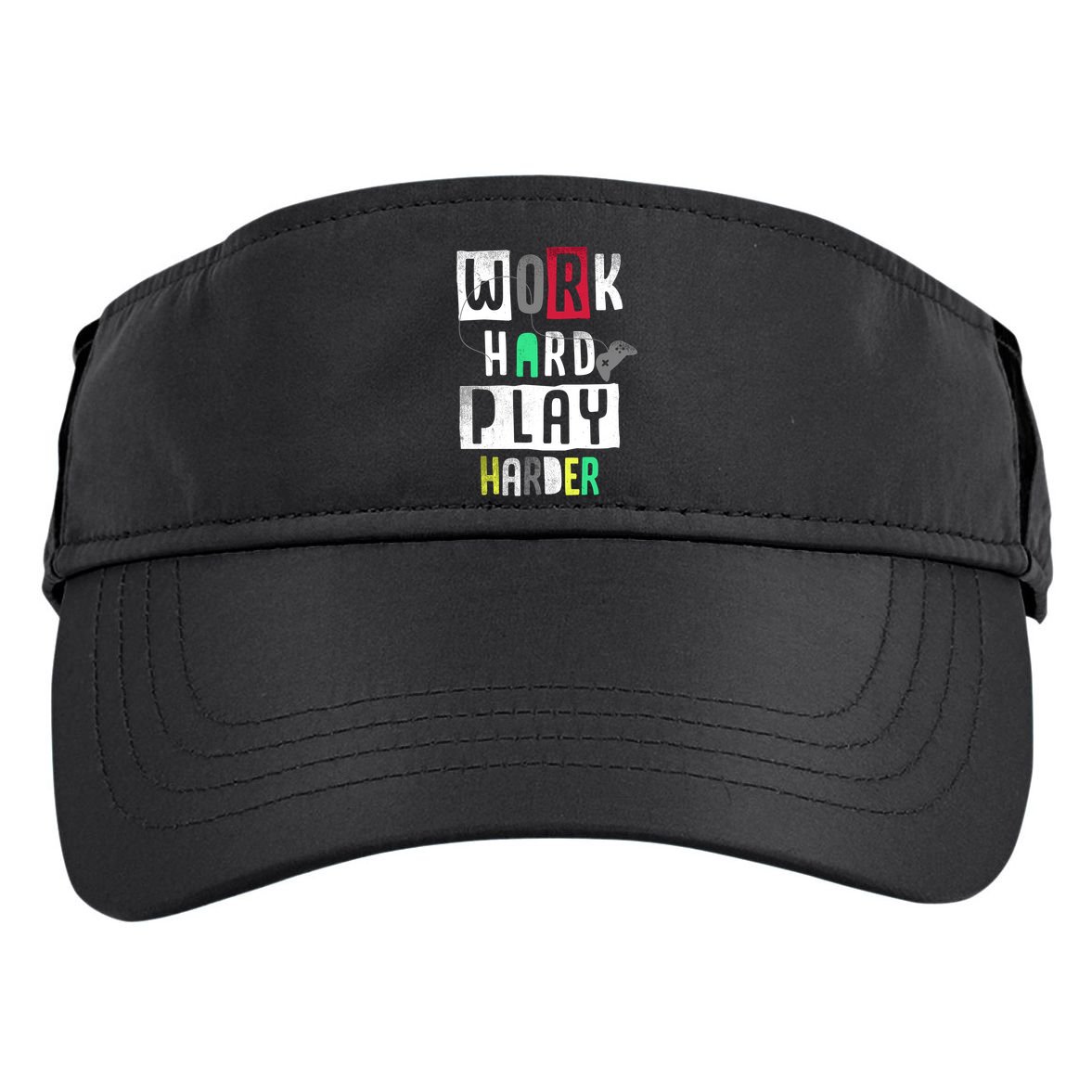 Video Games Work Hard Play Harder Gamer Adult Drive Performance Visor