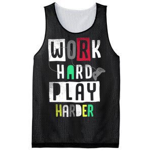 Video Games Work Hard Play Harder Gamer Mesh Reversible Basketball Jersey Tank