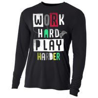 Video Games Work Hard Play Harder Gamer Cooling Performance Long Sleeve Crew