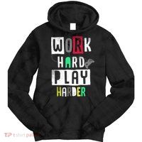 Video Games Work Hard Play Harder Gamer Tie Dye Hoodie