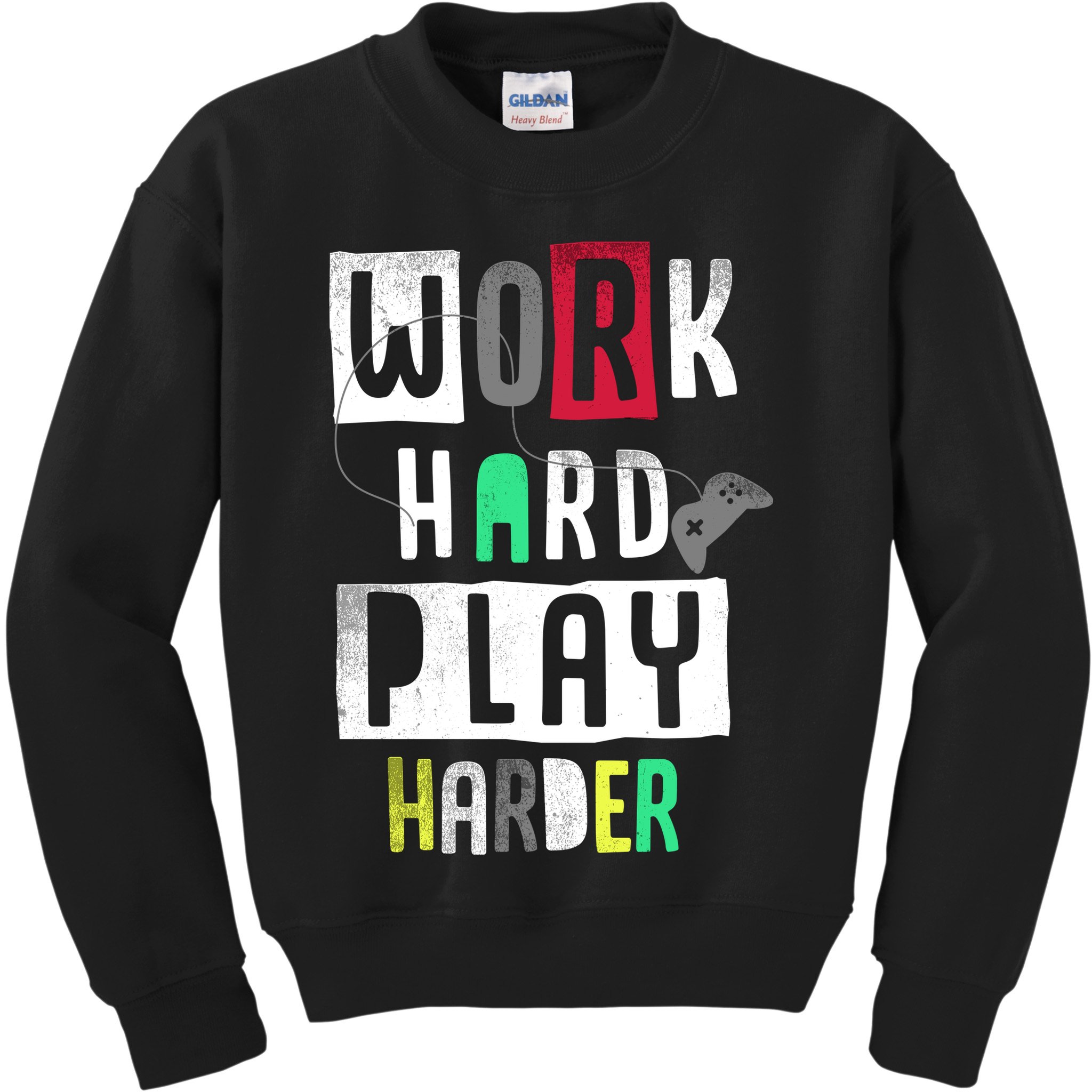 Video Games Work Hard Play Harder Gamer Kids Sweatshirt