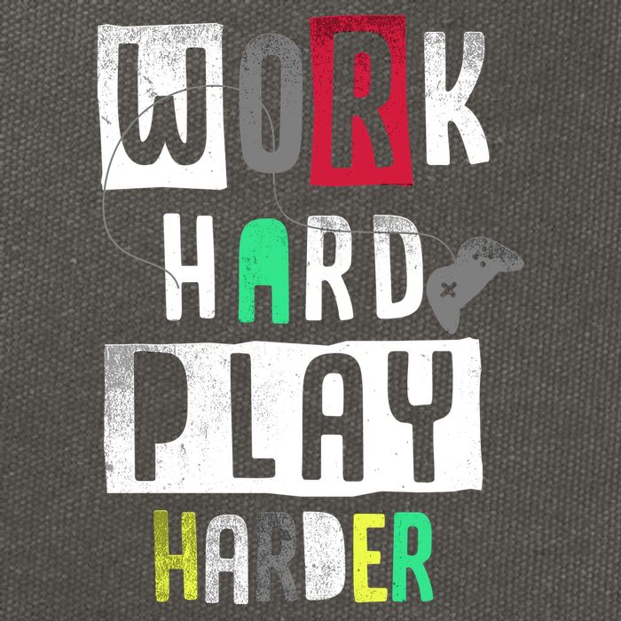Video Games Work Hard Play Harder Gamer Cotton Canvas Backpack