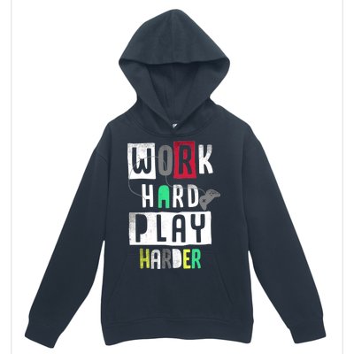 Video Games Work Hard Play Harder Gamer Urban Pullover Hoodie