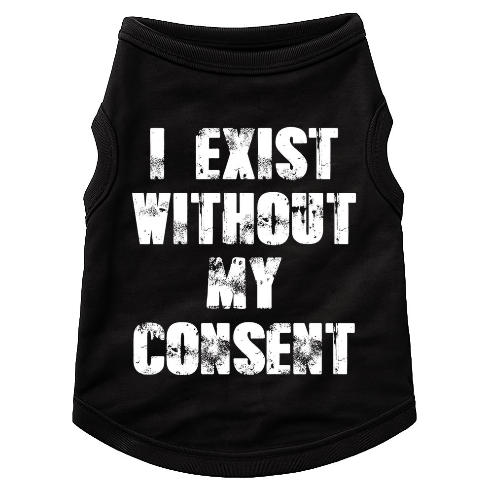 Vintage I Exist Without My Consent Funny Meme Frog Doggie Tank