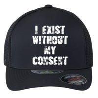 Vintage I Exist Without My Consent Funny Meme Frog Flexfit Unipanel Trucker Cap