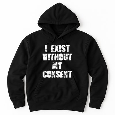 Vintage I Exist Without My Consent Funny Meme Frog Hoodie
