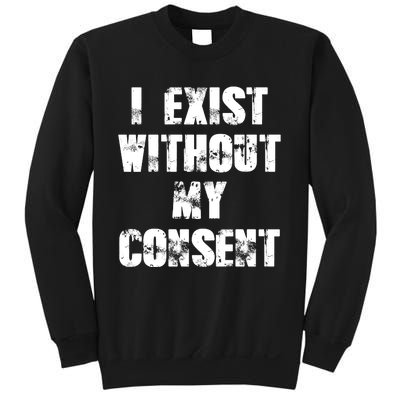 Vintage I Exist Without My Consent Funny Meme Frog Sweatshirt