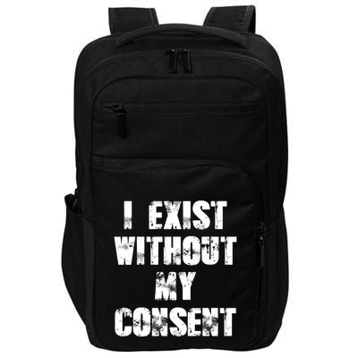 Vintage I Exist Without My Consent Funny Meme Frog Impact Tech Backpack