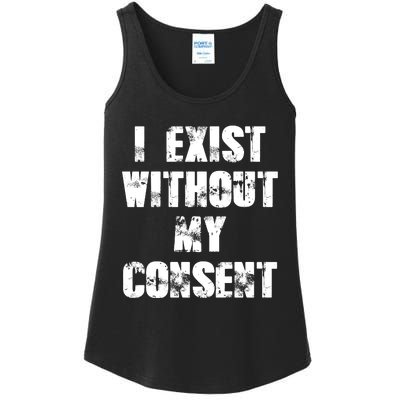 Vintage I Exist Without My Consent Funny Meme Frog Ladies Essential Tank