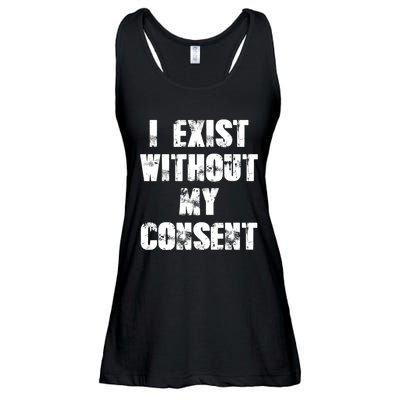 Vintage I Exist Without My Consent Funny Meme Frog Ladies Essential Flowy Tank